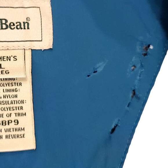 LL Bean Womens Jacket Large Insulated & Waterproof  Blue - Picture 12 of 16